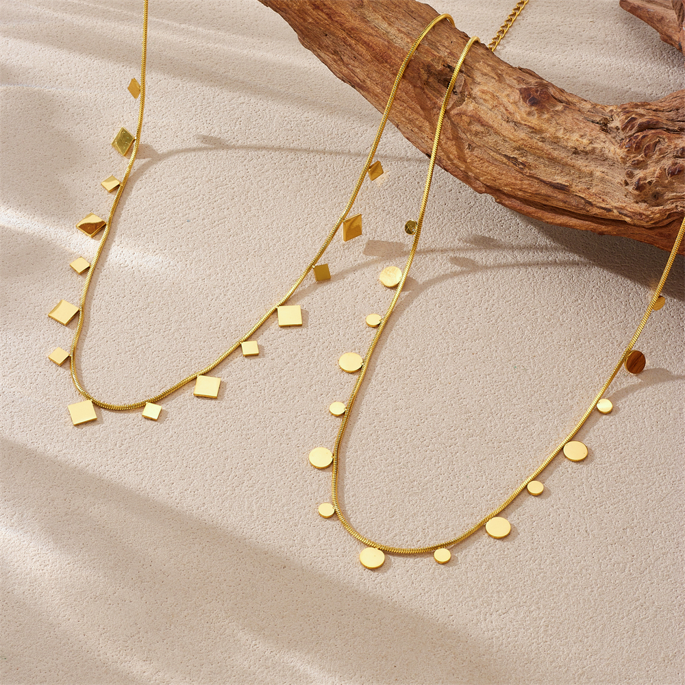 Stainless Steel Golden Conch Dolphin Sun Pearl Pendant Necklace Women New Fashion Neck Chain Jewelry Party