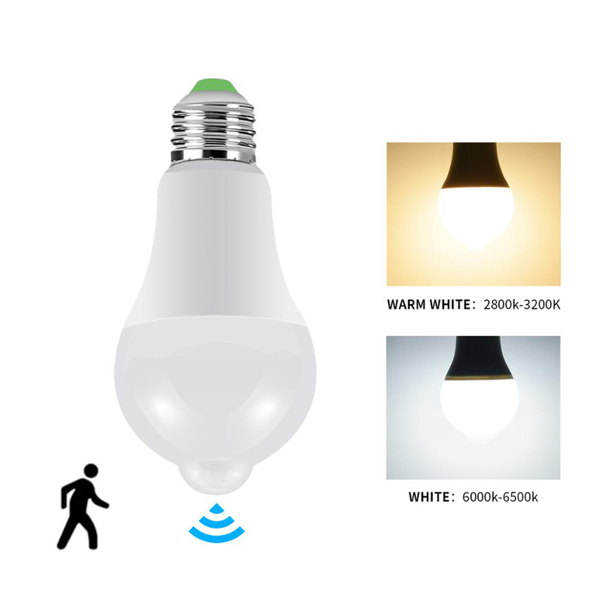 2pcs LED PIR Motion Sensor Bulb E27 6W 9W 12W 15W 18W 20W 220V Human Induction Bulbs Lamp White/Warm White For Garage Bedroom
