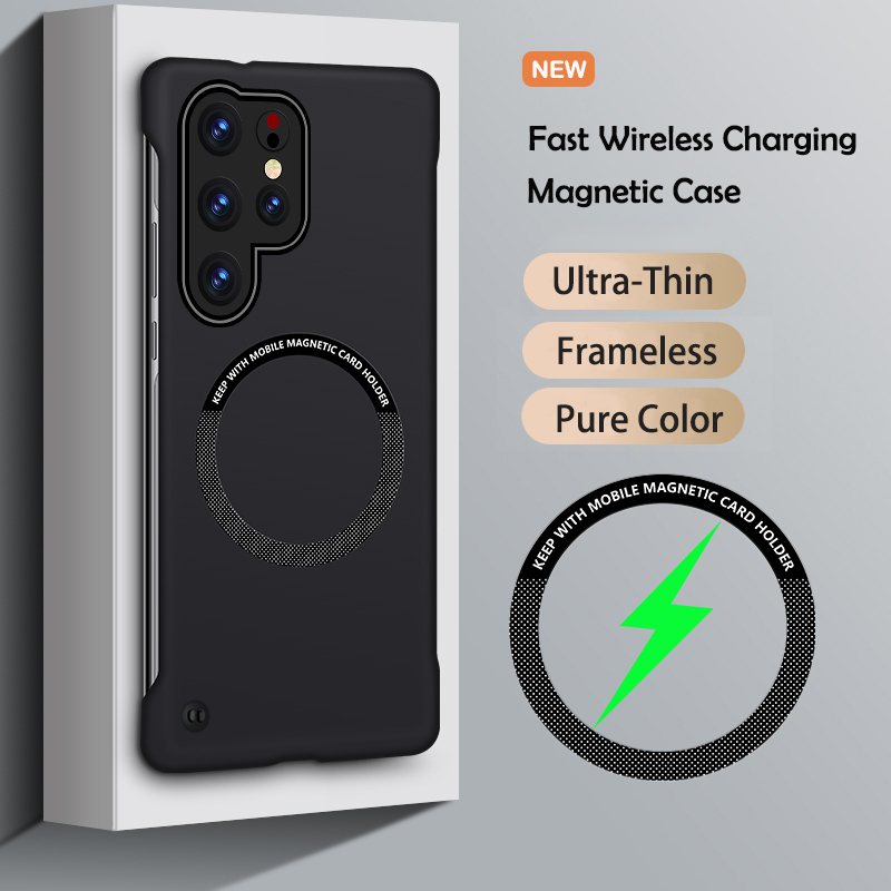 Business Luxury Magnetic Leather Case for S26 Ultra S26+ S25 Edge S24 S23 FE S22 S21 Plus Hard Shockproof Cover