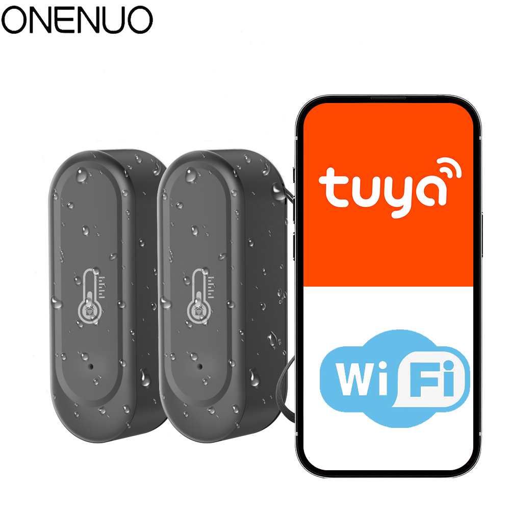 1/2PCS New WIFI Temperature and Humidity Sensor IP65 Outdoor Waterproof Tuya APP Hygrometer Thermometer Support Alexa