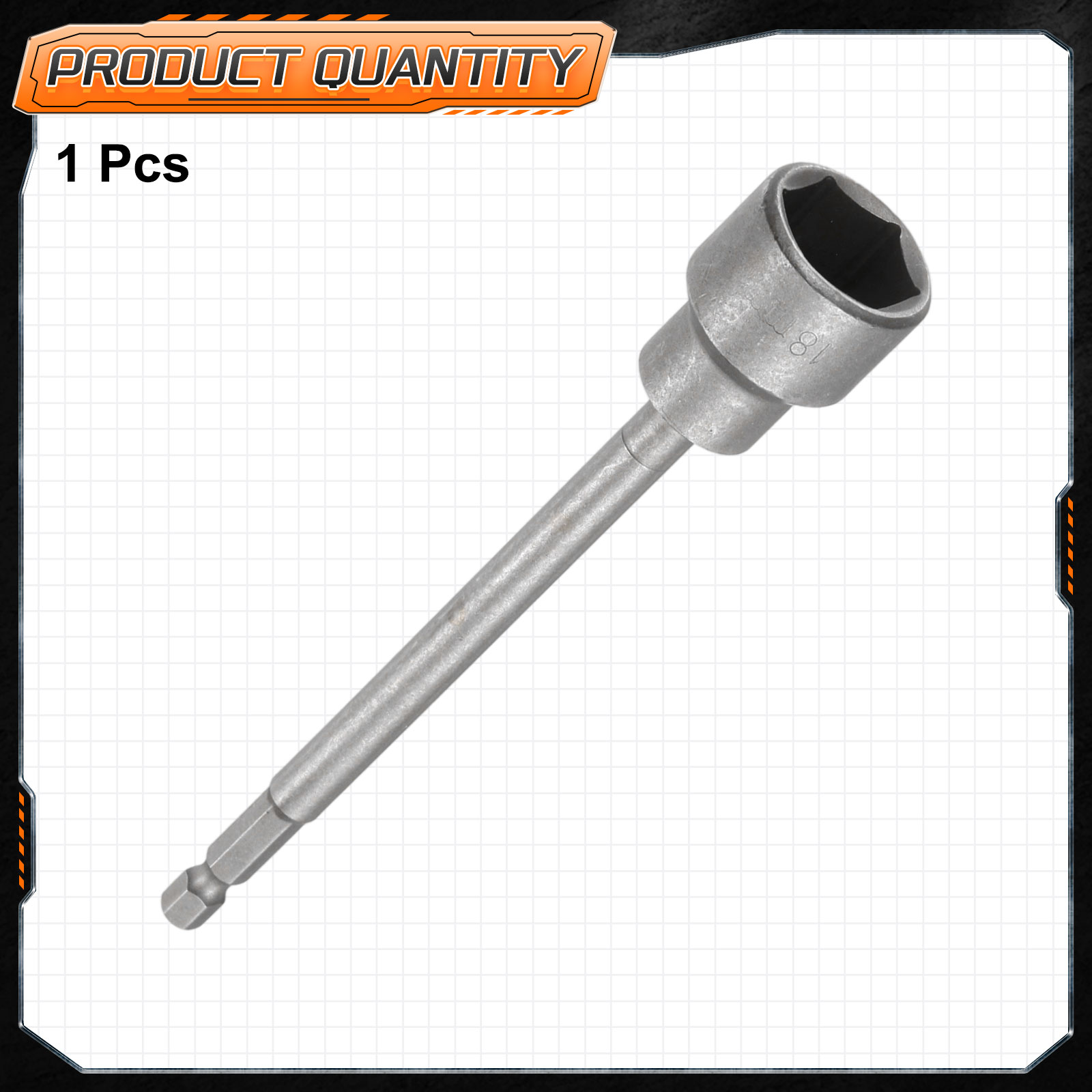 1pcs Nut Driver Drill Bit 5.5mm-18mm Metric Impact Socket 1/4" Hex Shank 6" Extra Long Magnetic 6-Point Sockets Bolt Setter