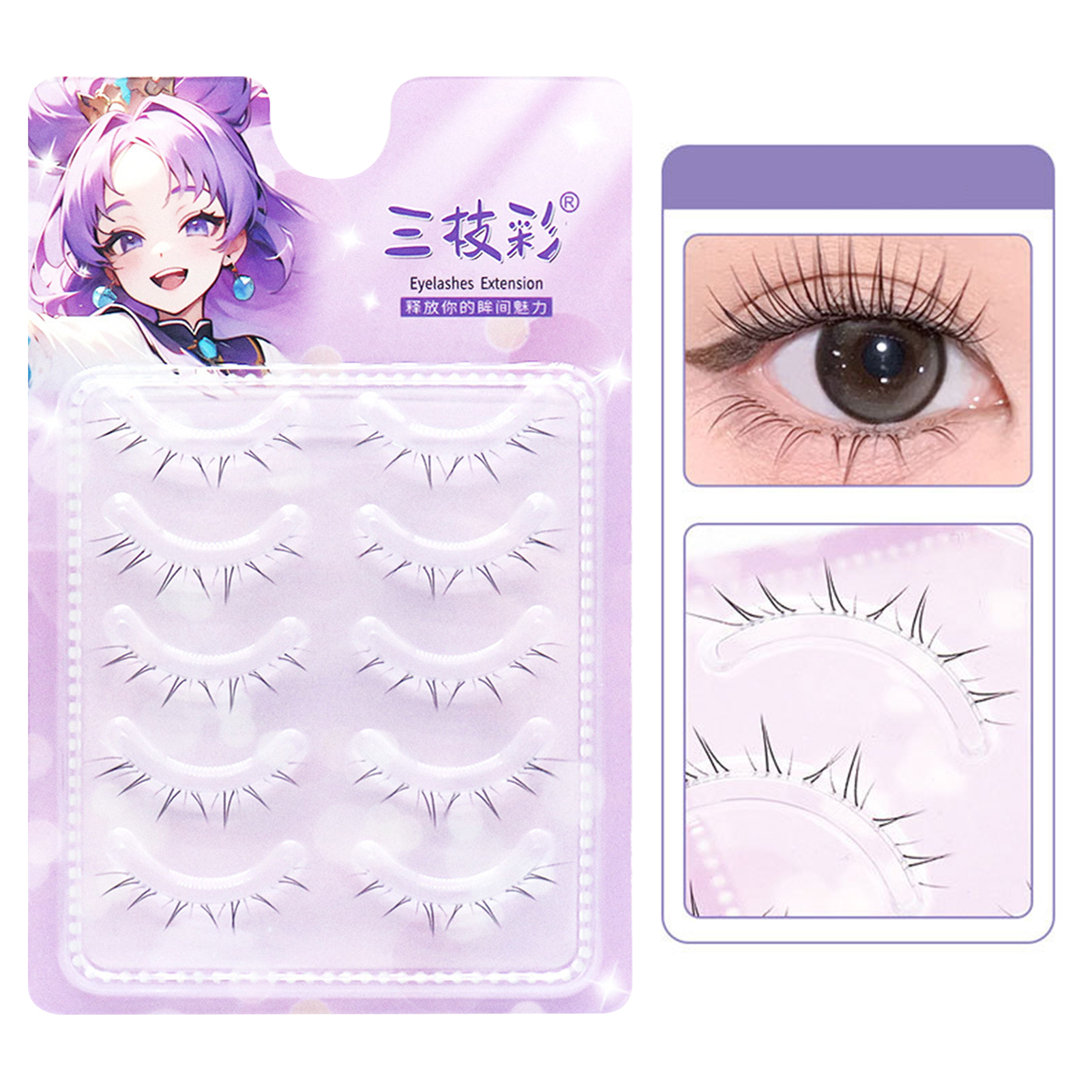 5 Pairs 4-8mm Antique Cartoon Lower False Eyelashes Wispy Cluster Natural Daily Eyelash For Beauty Eye Cosplay Makeup