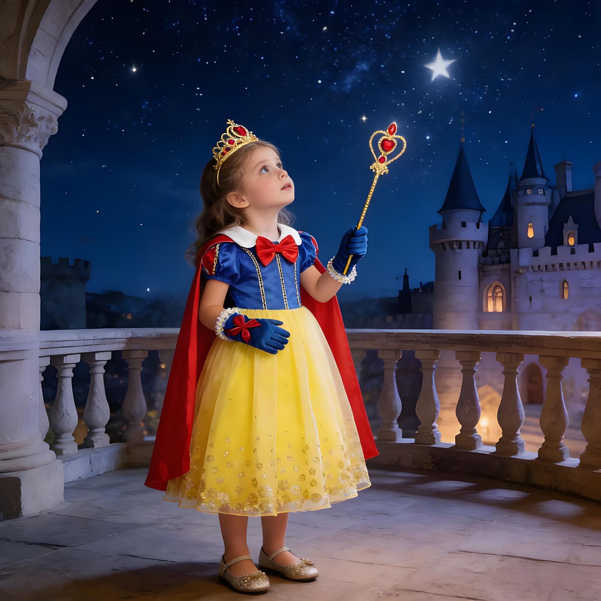 Kids Snow White Dresses Princess Costumes Kids' Fancy Carnival Party Cosplay Dress Bow Patchwork Cosplay Girls Performance Gown