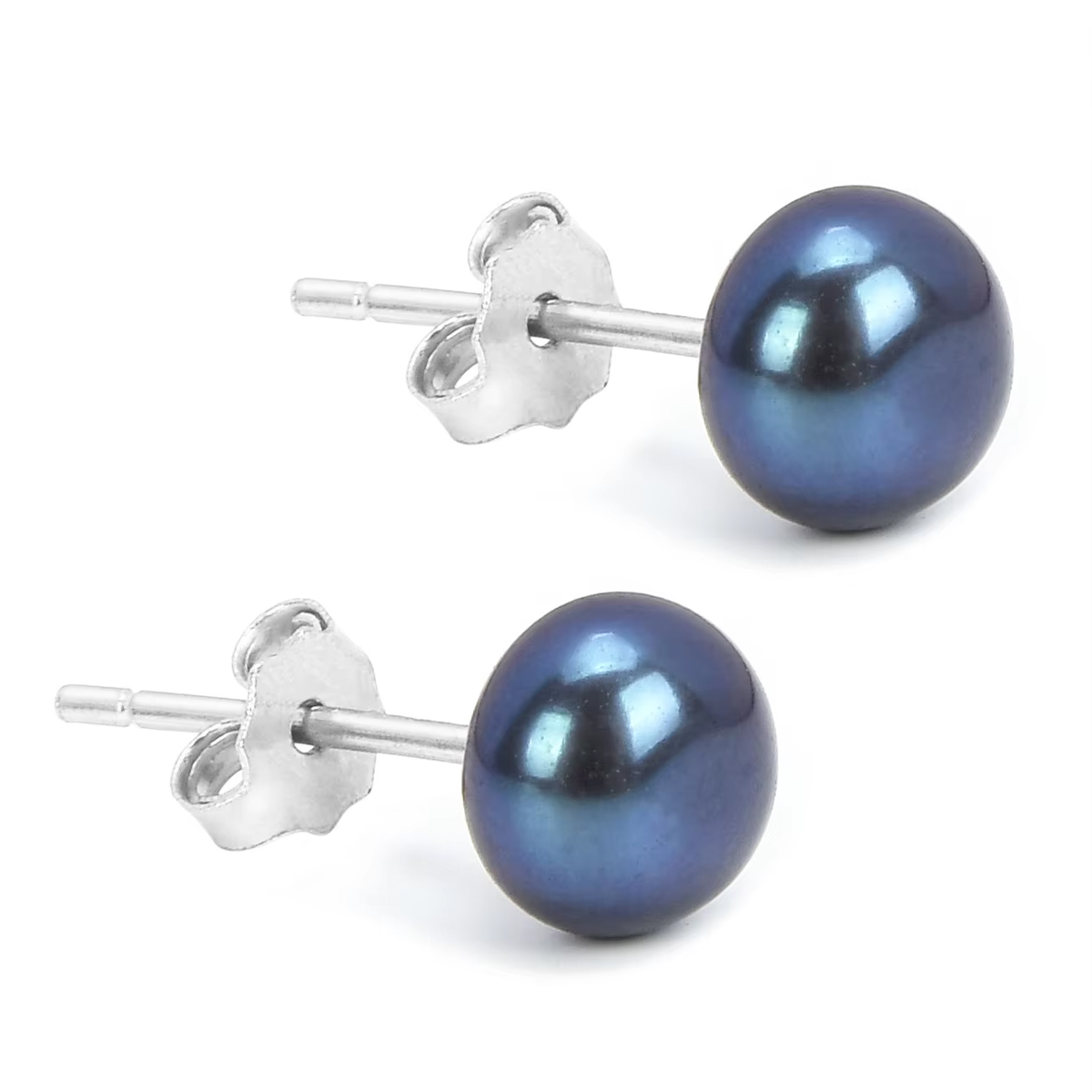 Natural Freshwater Cultured Pearl Stud Earrings 925 Sterling Silver Women's Fashion Jewelry for Wedding Party