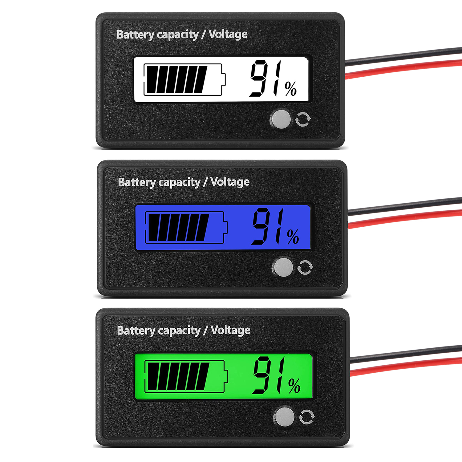 DC 12V 24V 36V 48V 60V 72V LCD Digital Voltage Indicator GY-6GS Battery Capacity Voltage Meter for Most Automobiles DC 8-120V
