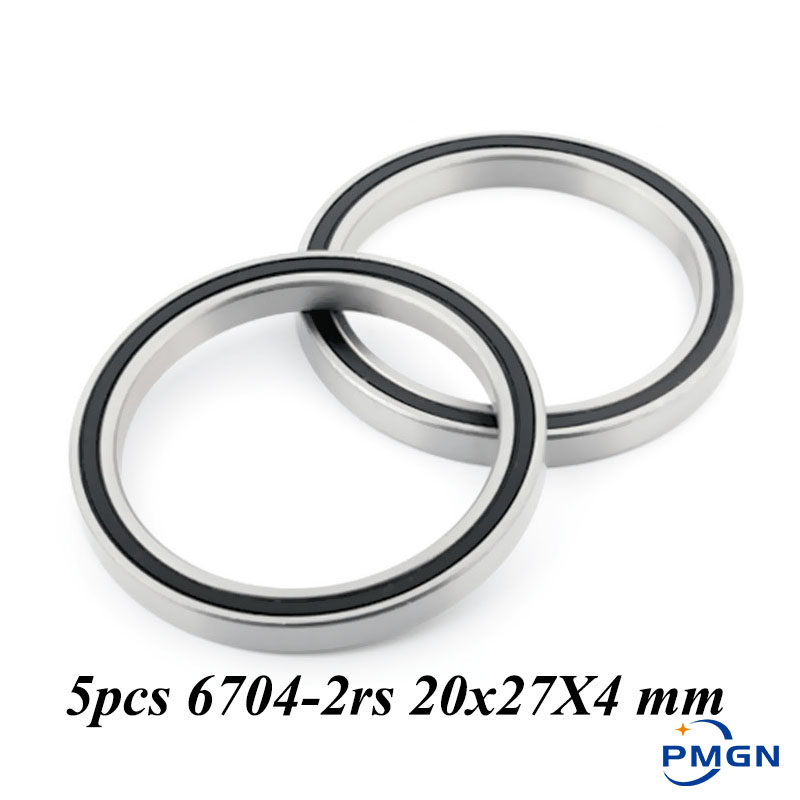 5PCS ABEC-5 6704-2RS High quality 6704RS 6704 2RS RS 20x27X4 mm Miniature seal Deep Groove Ball Bearing