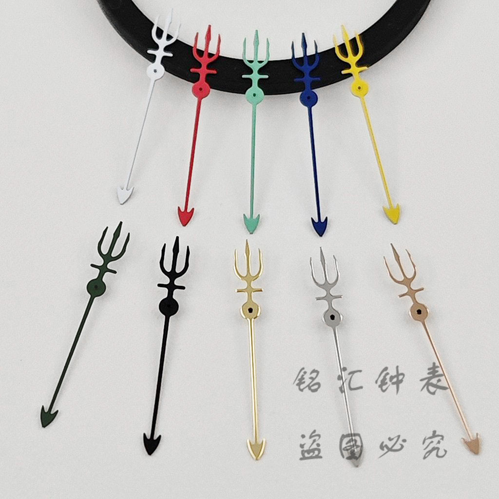 NH35 Trident Second Watch Hands 12.5mm Silver Gold Black Red Green Watches Needles for NH34 NH35 4R35 NH36 4R36 NH38 Movement