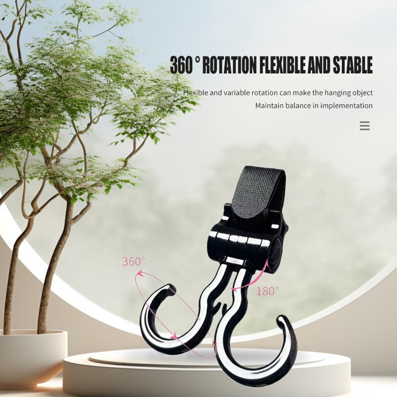 Baby Stroller Double Hooks Multifunctional Hook For Bicycles Motorcycles Scooters 360 Degree Rotatable Organizer Hanger Hook