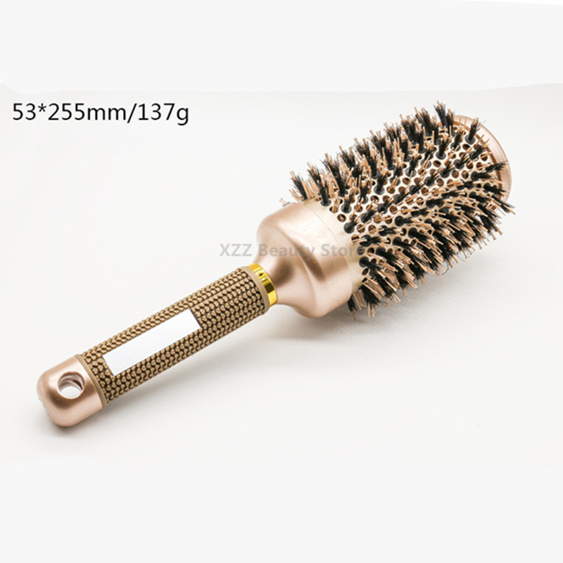 Professional 1PC 4 Size Gold Round Hair Comb Hairdressing Curling Hair Brushes Barrel Comb For Blow Dry Salon Styling Tools