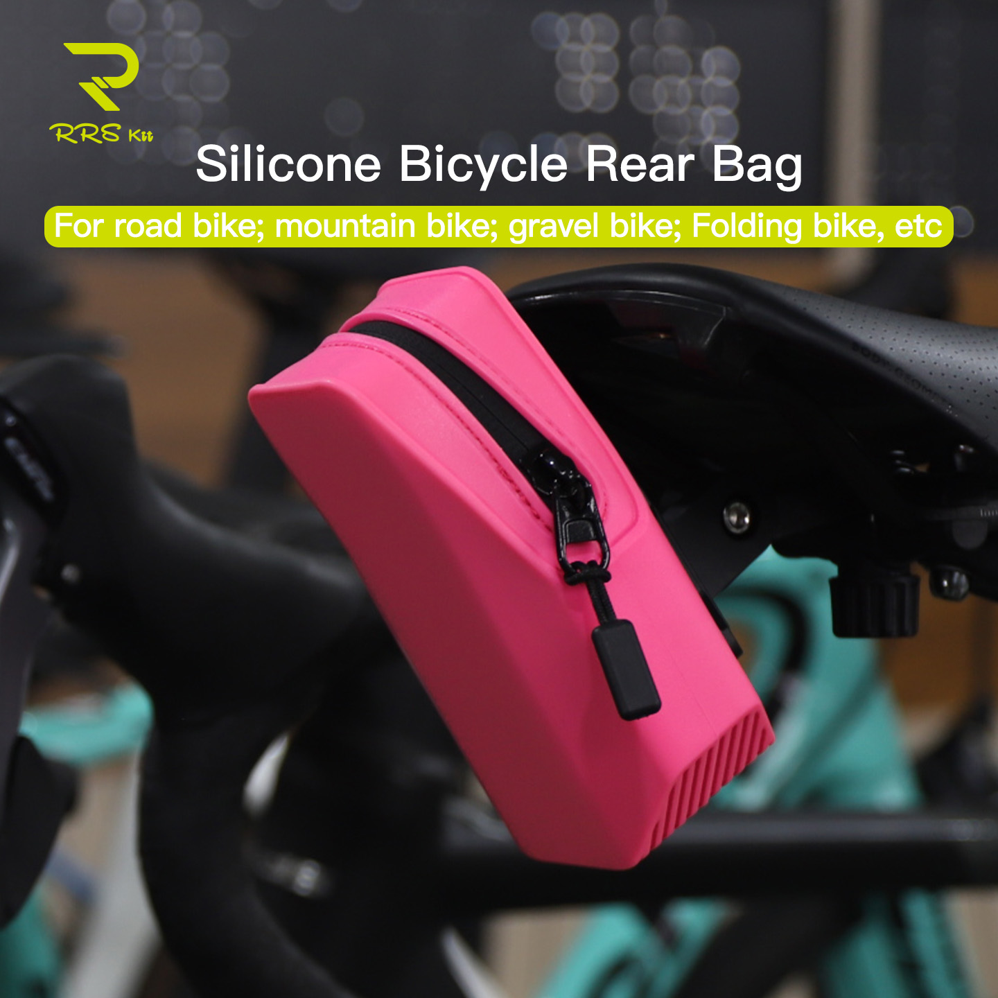 RRSkit Waterproof Silicone Bike Saddle Bag Quick Release Bicycle Under Seat Storage Bag For Road MTB Folding Gravel Bikes