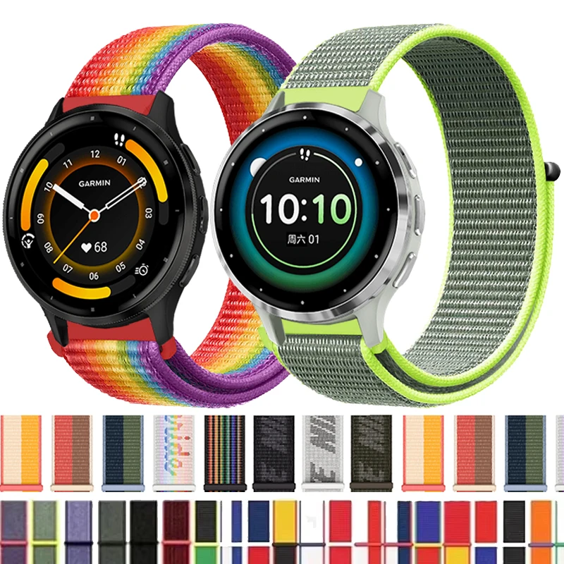 20mm 22mm Nylon Loop For Venu 3 2/SQ SQ2/active 6 5 4 3 Watchband For Forerunner 745 965 255 245 645 55 158
