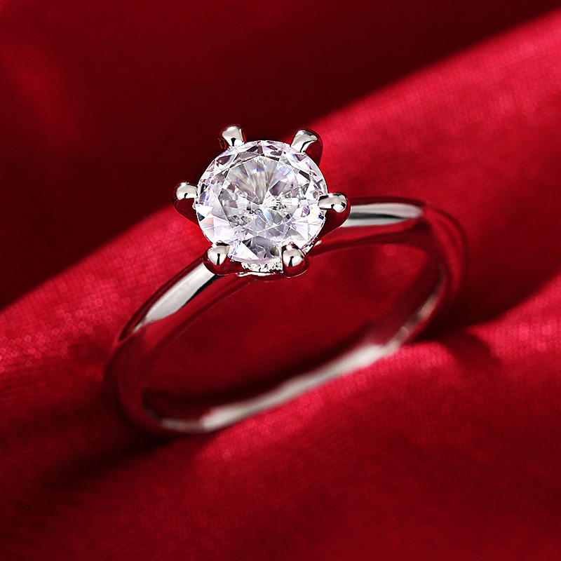 Huitan 2022 Modern Design Women's Wedding Rings Charming Blue Cubic Zirconia High Quality Silver Color Ring Engagement Jewelry