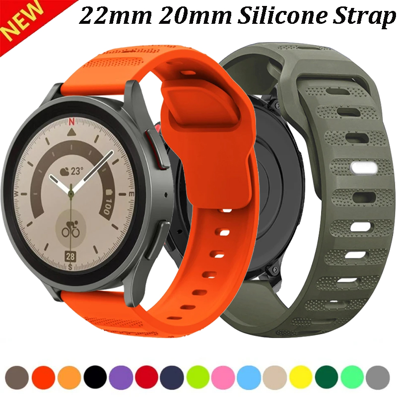 22mm 20mm Silicone Band For Watch 4/3/GT3-2 Pro GTR 4/GTS 4 Soft Breathable Belt Watch 6/5/4 strap