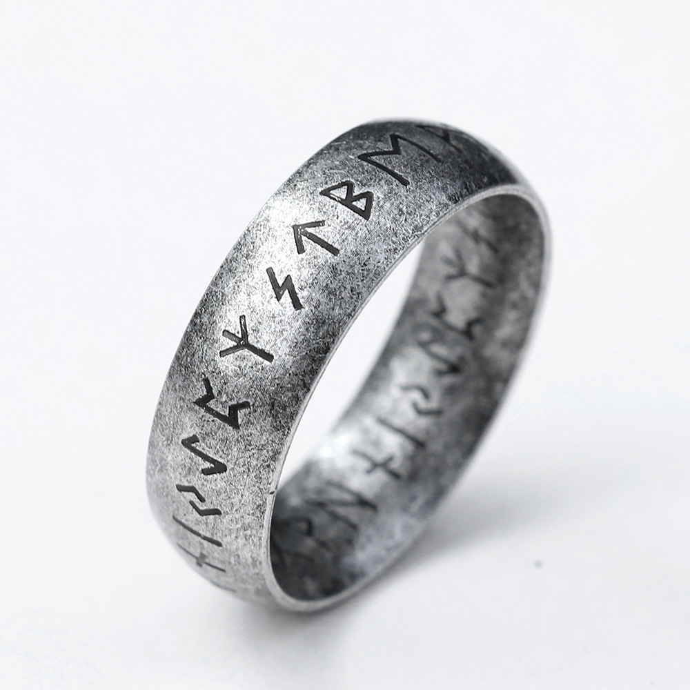 2023 New 316L Stainless Steel Viking Rotating chain rune Ring For Men Fashion retro Amulet fashion Jewelry free shipping