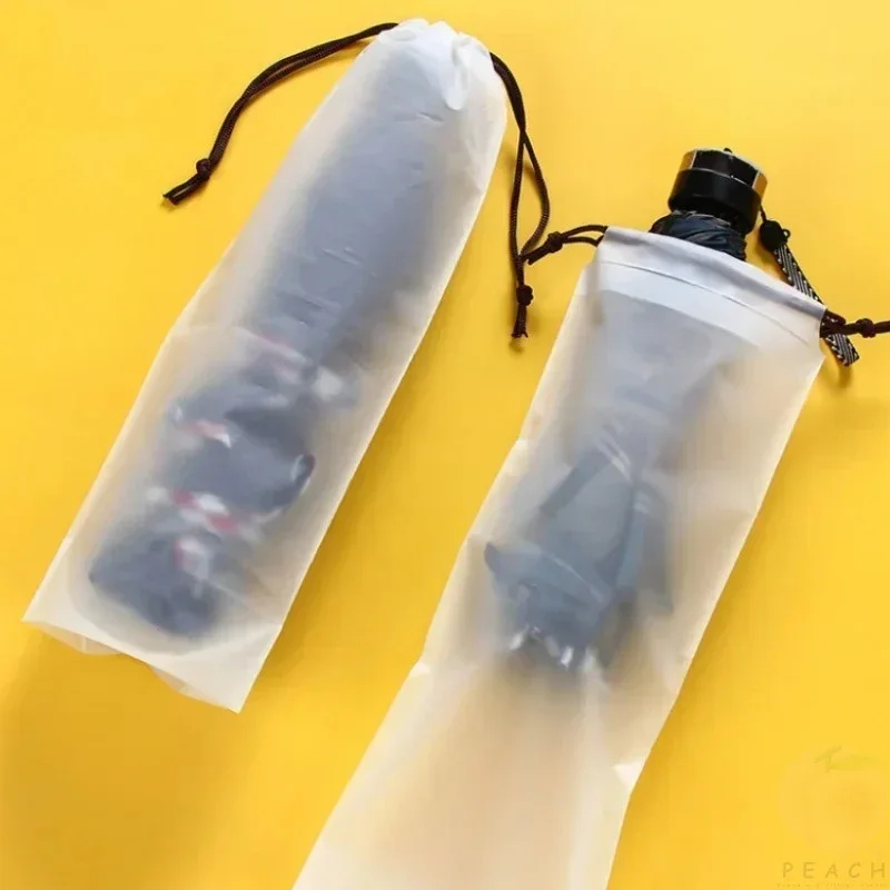 5-30Pcs Transparent Waterproof Umbrella Storage Bag Portable Reusable Drawstring Bag Home Storage Organizer Umbrella Accessories