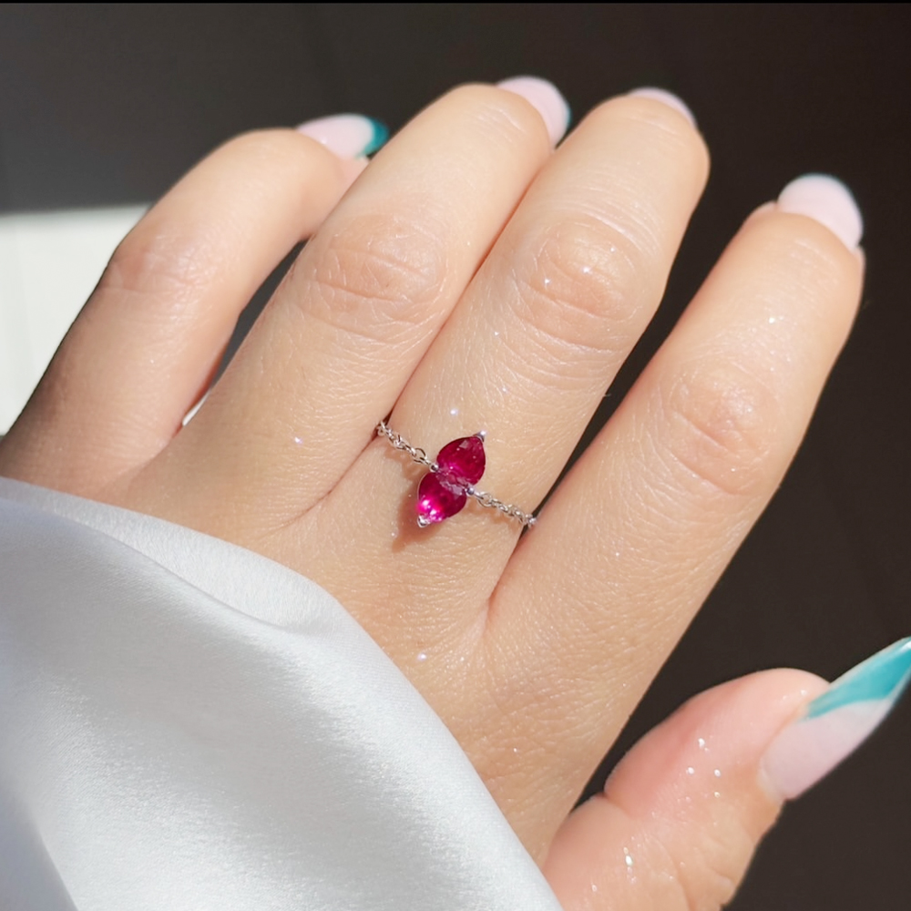 Adjustable Double Heart Zircon Rings For Women Simple Engagement Wedding Rings Fashion Jewelry Wedding Party Accessories Gift