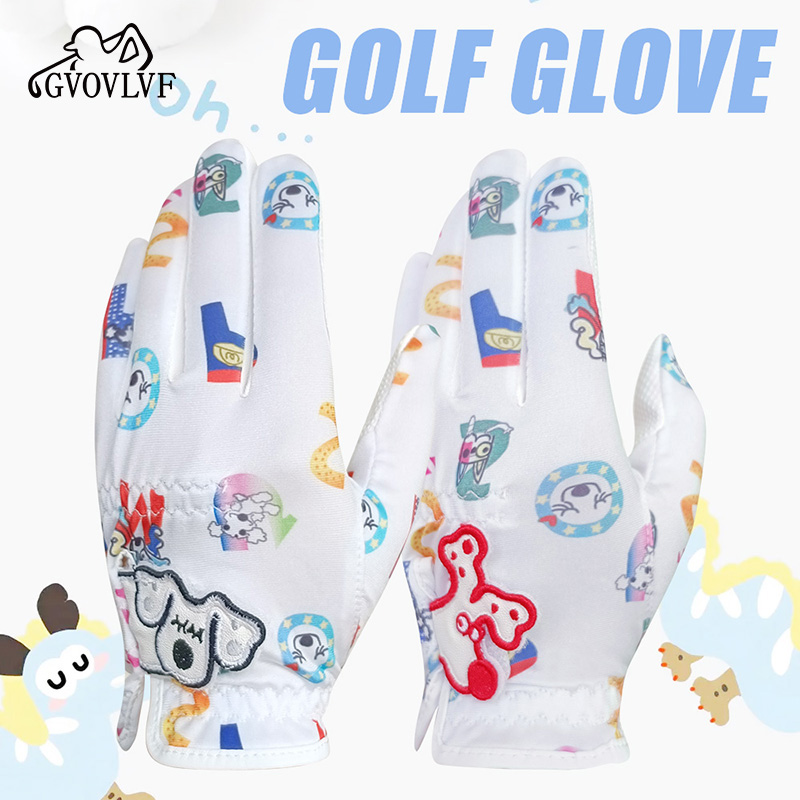 1 Pair Golf Gloves Junior Kids Youth Toddler Boys Girls Left Hand Right Hand Dura Feel White Blue Red Golf Glove Black Dog