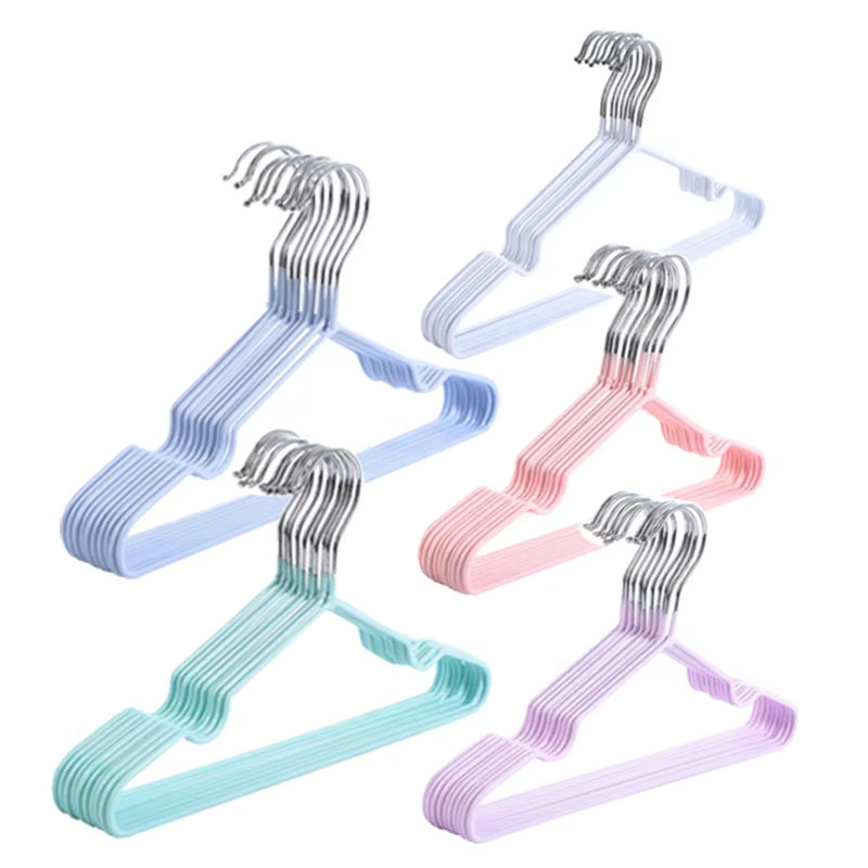 10 Piece Baby Hangers Non-slip Coating Kids Clothes Hangers Metal Infant Hangers for Toddler Coat Pant Closet Organizatio