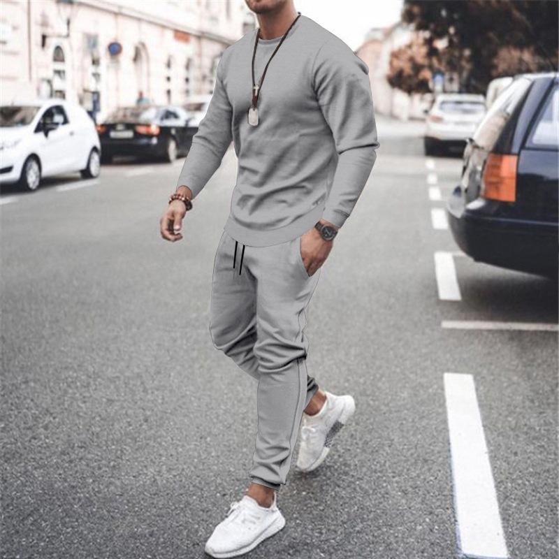 Men's 2025 popular Two-Piece Jogger Sports Suit Warm Autumn Winter Tracksuit Set with Running Sweatshirt And Sweatpants