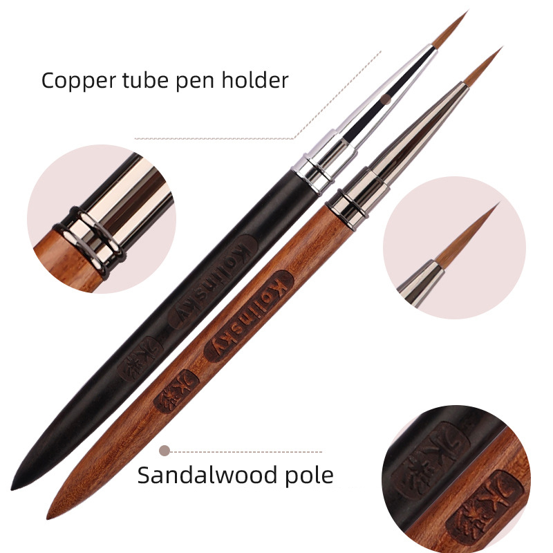 Acrylic Nail Art Liner Brush Grid Stripes Wood Handle Triangular Petal Nail Brush Flower Painting Drawing Pen DIY Manicure Tool pen gpt