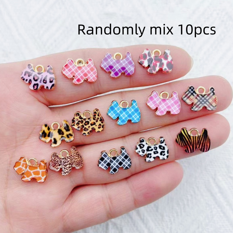 10pcs Cute Cartoon Pet Dog Animal Pendant Accessories DIY Pendant Pendant Alloy Drip Oil Accessories