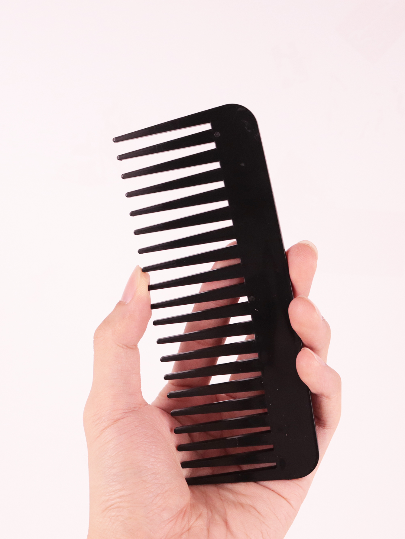 1 thick plastic heat-resistant, anti-static long toothed, wide toothed salon hairstyle comb Special for real hair