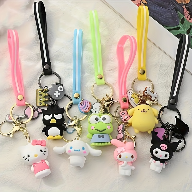1 Set of 3D Silicone Keychains of Cute Kitty Cat Kuromimi from PC Cartoon, fashionable and exquisite accessories, suitable for b