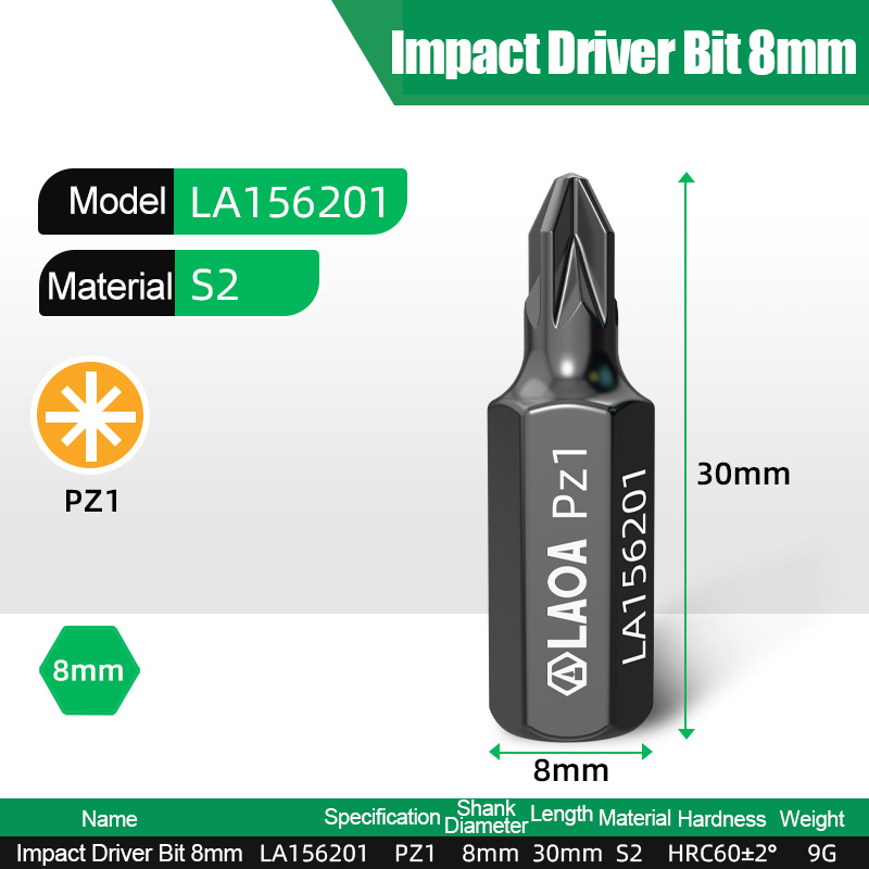 LAOA S2 Alloy Steel Impact Screwdriver Bits Set Professional For Tough Durable High Torque Hand Tool Accessories For Mechanics