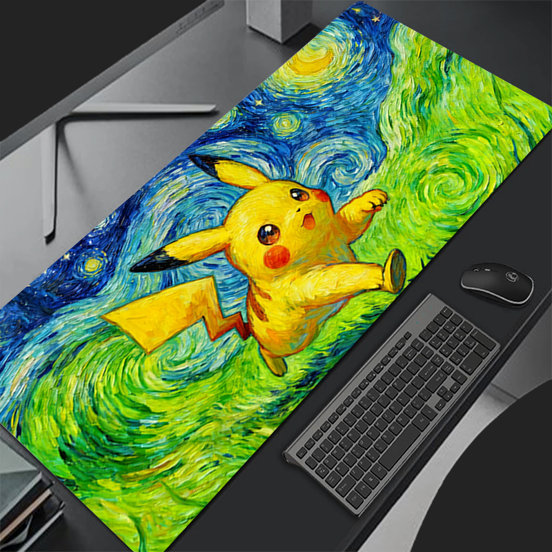 Anime Gengar Pokemon Pikachu Mouse Pad Black and white Gamers Speed Pc Gaming Keyboard Notbook Desk Mat Mousepad