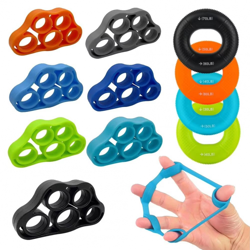 Hand Gripper Silicone Finger Expander Exercise Hand Grip Wrist Strength Trainer Finger Exerciser Resistance Bands Fitness