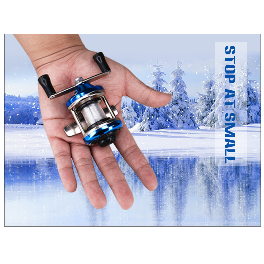 DEUKIO Mini Drum Fishing Wheel Portable Winter Ice Fishing Reel Wheel With Wire Outdoor Tackle Fishing Accessories