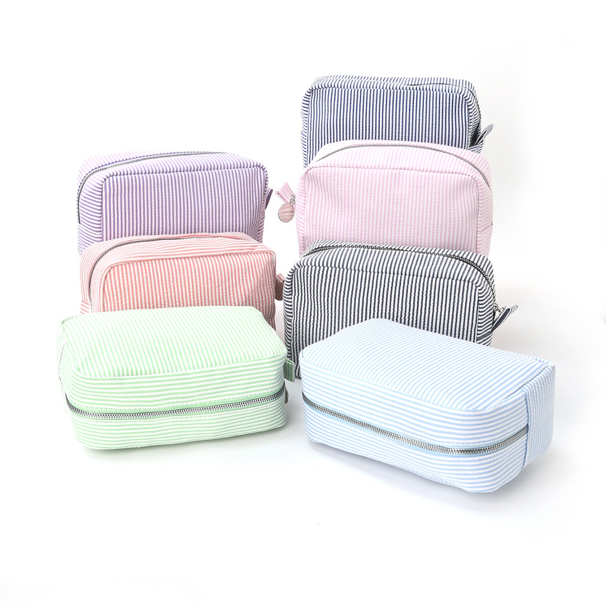 Cross-border seersucker cosmetic bag Indian style striped portable storage bag Mississippi popular travel storage bag