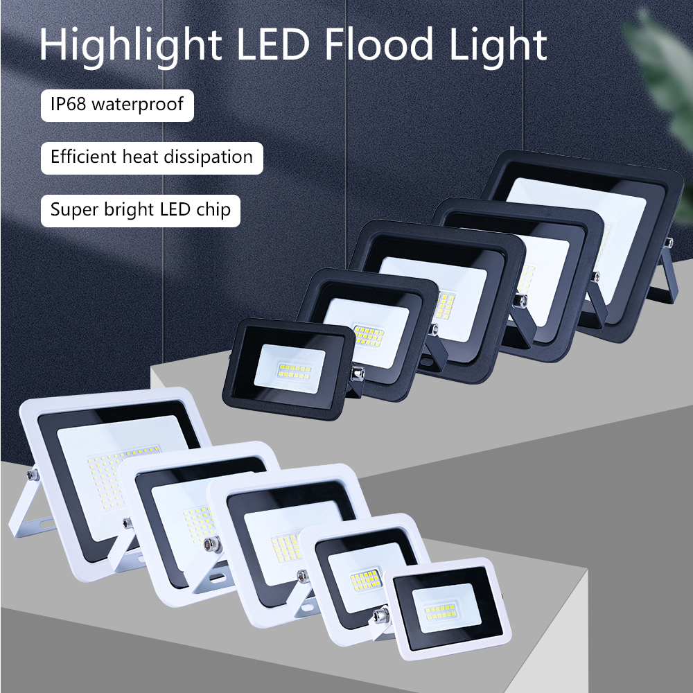 AC220V LED Flood Light 10W 20W 30W 50W 100W IP68 Waterproof Outdoor Garden Projector Lighting Refletor Spotlight Wall Floodlight