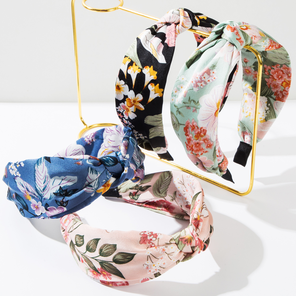 New Bohemian Summer Printed Fabric Wide Edge Hair Hoops for Women's Fashion, High end and Beautiful Tourism Headbands