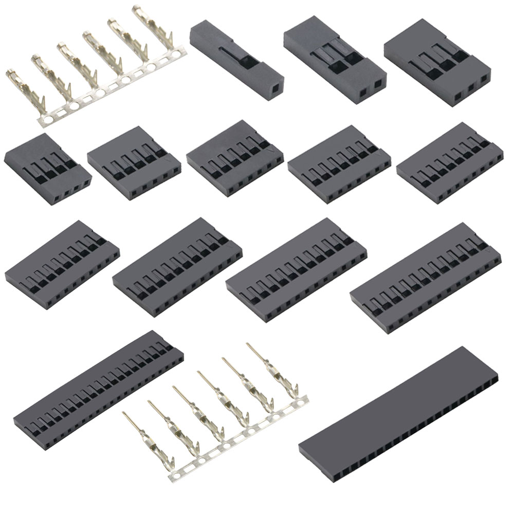 2.54mm Pitch TJC8 Single Row Dupont Plastic Shell Plug Connector 1P/2P/3/4P/5/6/7/8/9/10P/11/12P/20P Housing Female Pin Male Pin