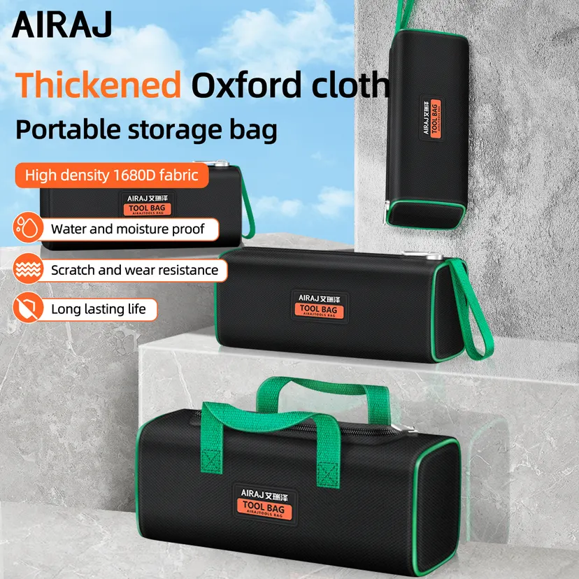 AIRAJ Tool Bag Oxford Cloth Portable StorageBag, Professional Electrician and Carpenter Repair, Home Storage Double Deck HandBag pen gpt