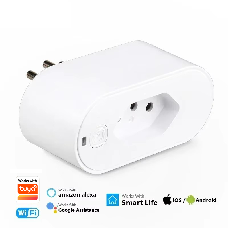 Tuya Brazil Plug WiFi 16A Socket With Power Monitor Timing Voice Smart Life APP Remote Voice Control for Home Alexa