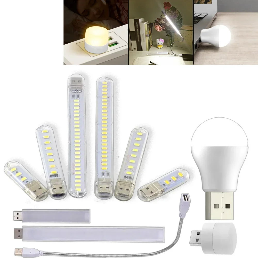 1PCS Portable LED Eye Protection Reading Lamps Mini USB Book Lights for Power Bank Camping PC Laptops USB Night Light