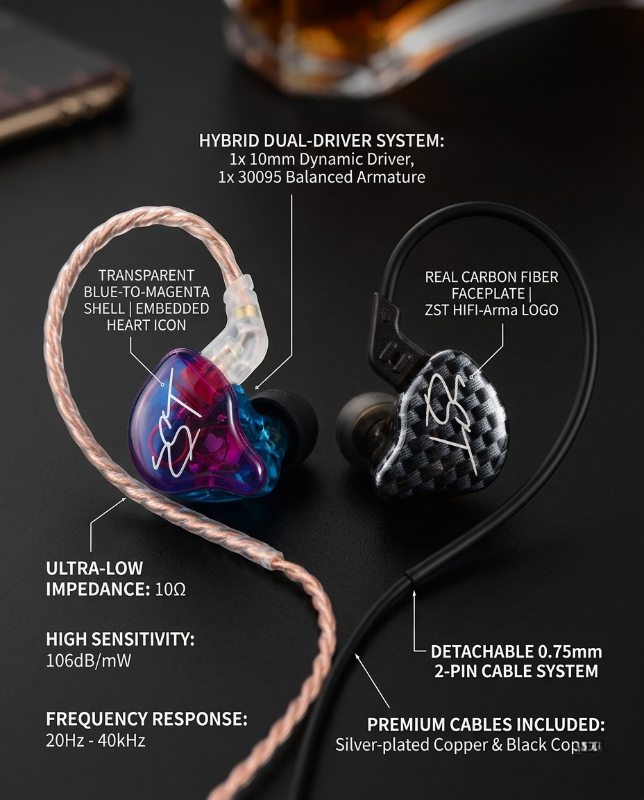 KZ ZST DETACHABLE IEM WITH MIC 3.5MM JACK(FOR MUSIC LOVER)