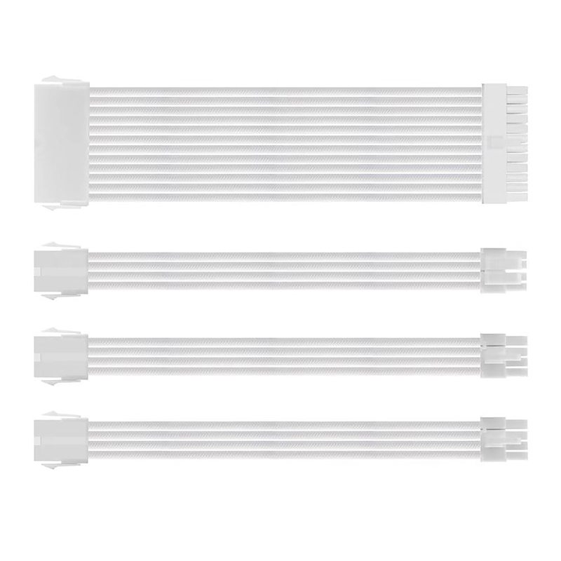 PSU ATX 24Pin Extension Cable Nylon Braided 8-pin 6+2pin Cord 24-pin Motherboard Extension For Computer PC Case Power Cable Kit