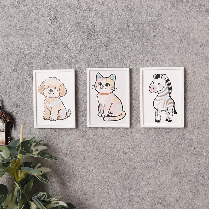 3Pcs 1:12 Scale Dollhouse Mini Photo Frame, Wall Mural Decor Ornament, DIY Craft Accessory, Simulation Home Decoration