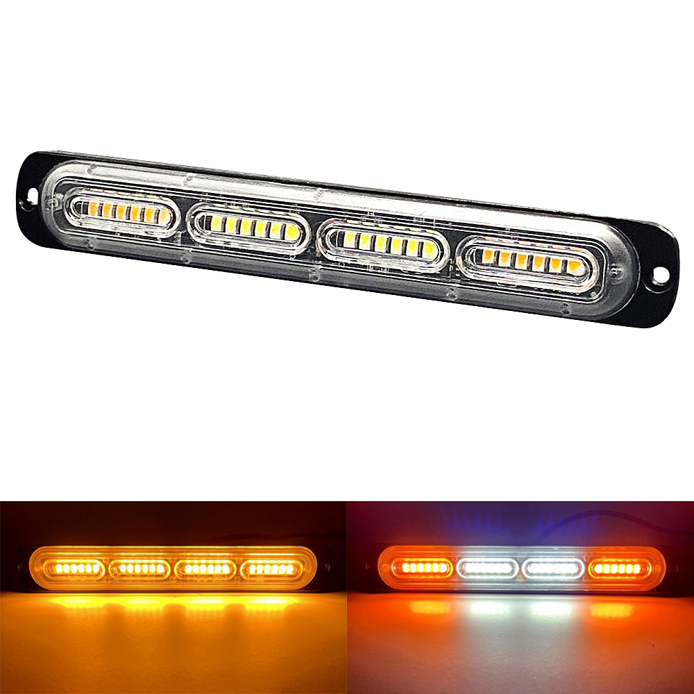 24LED Car Strobe Light Bar LED Grill Beacon Truck Bus Width Indicator Light Side Lamp Taillights Yellow Emergency Flash Lights