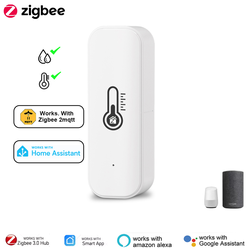 ZigBee Temperature Humidity Sensor Intelligent Home Hygrometer Real-time Monitoring Work With Alexa /Home Assistant