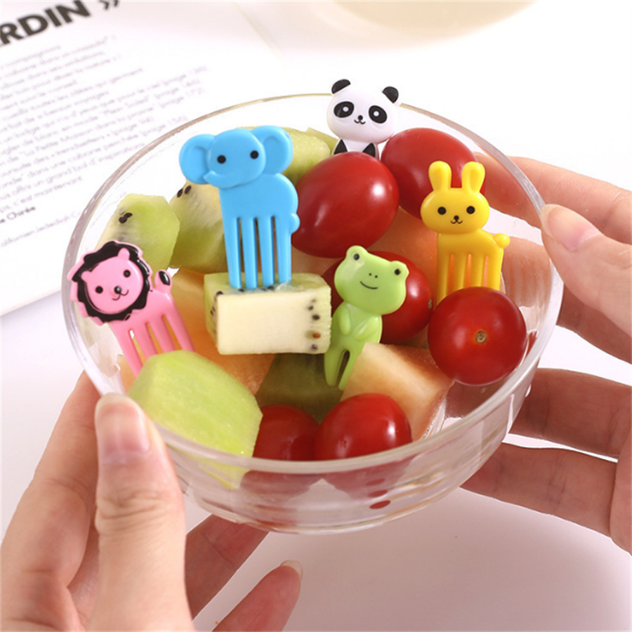 8pcs/set Mini Cartoon Panda Fruit Fork Kids Snack Dessert Pick Cake Bento Lunches Party Decoration Cute Forks