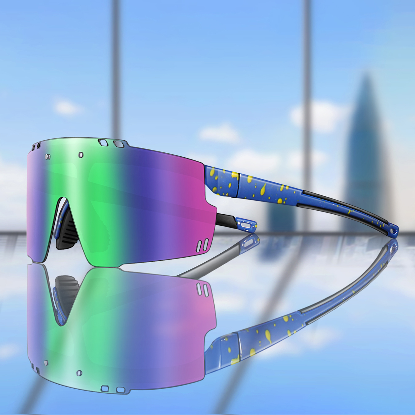 Square Windproof Sunglasses, Outdoor Sports, Cycling, Riding, Bike, Hiking Fishing Goggles, Driving Eyewear, UV400