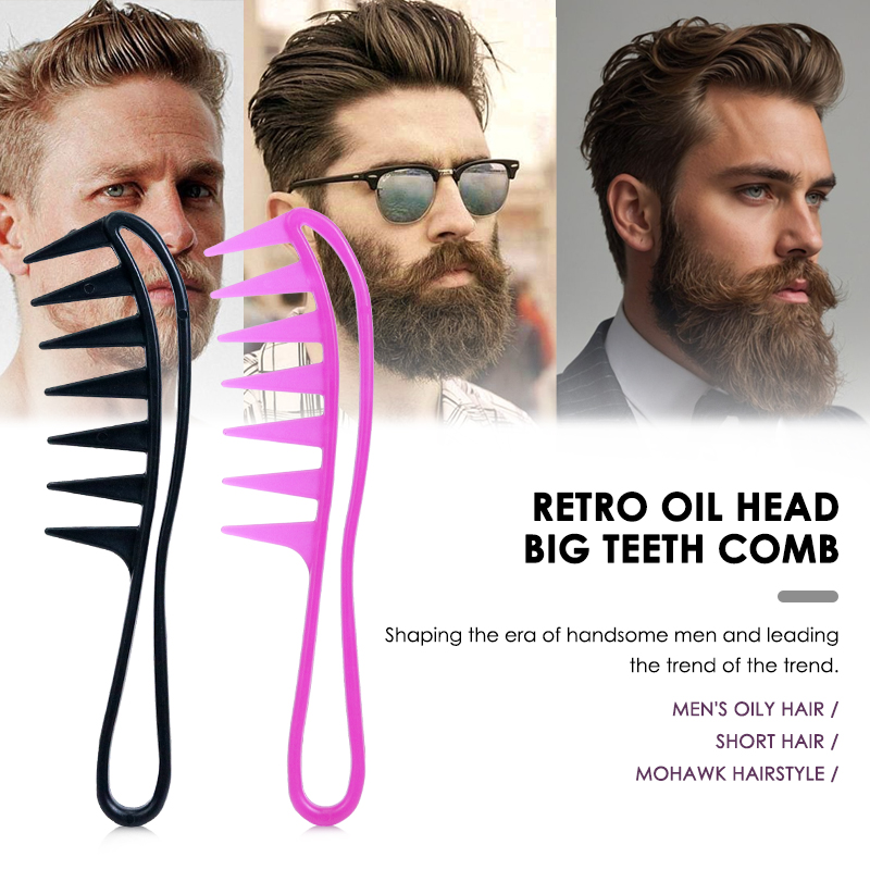 Salon Barber Men Oil Comb Hairdressing Wide Tooth Hair Brush Men Combs Hairstyle Man Barbershop Hair Styling Tools