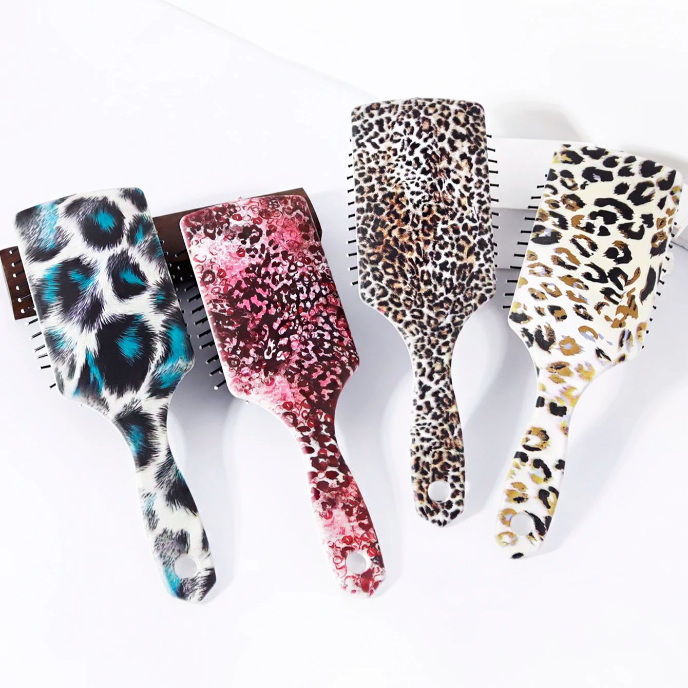 Leopard pattern airbag comb-anti-static,scalp massage,soft nylon bristles,exfoliating hair brush,Special for real hair