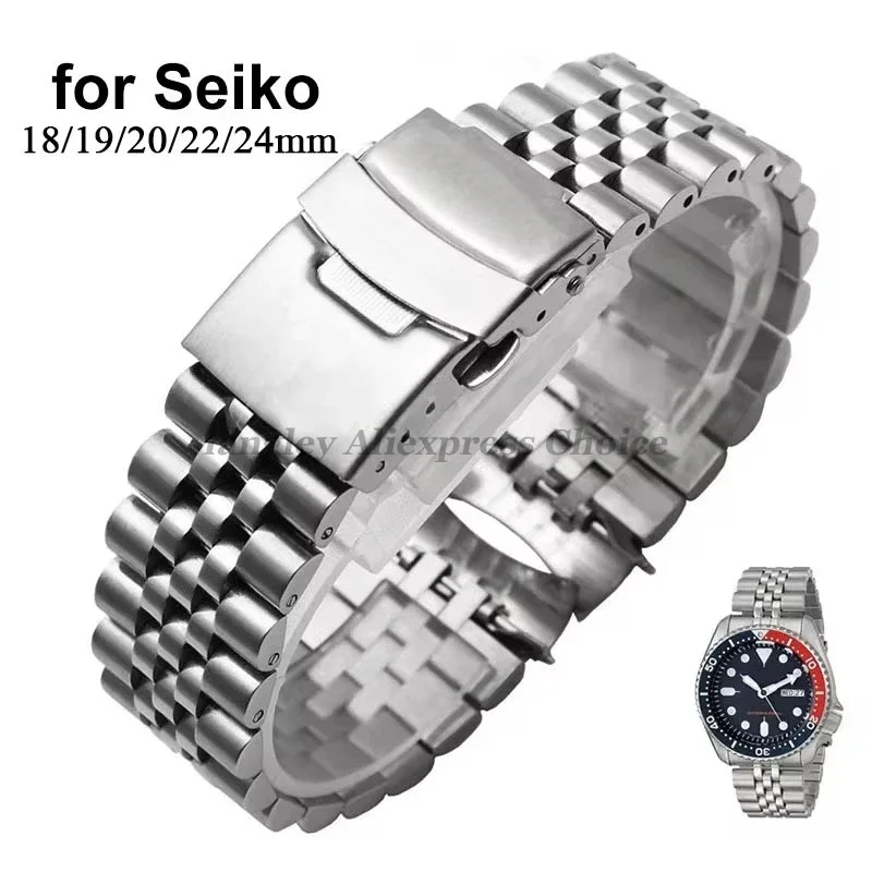 316L Solid Stainless Steel Strap for SKX009 Jubilee Bracelet Curved End Men Watch Accessory 18mm 19mm 20mm 21mm 22mm 24mm