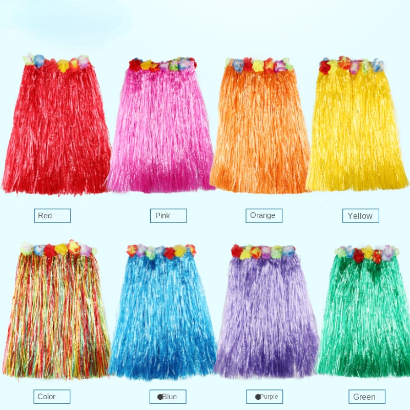 Hot Sale 1Pcs 60CM Women Double Layer Hawaiian Hula Skirt Suit Lady Dance Grass Dress Hawaii Beach Festive Party Supplies