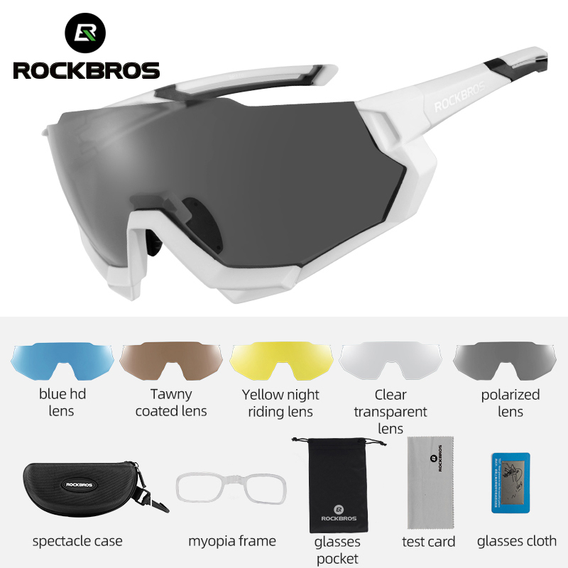 RockBros Cycling Sun Glasses Outdoor Sports Bicycle Glasses Men Bike Sunglasses 29g Goggles Eyewear 5/3 Lens